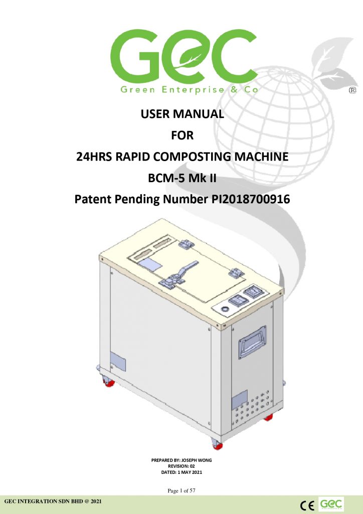 GEC Composting Machine | Composting Machine User Manual - bcm5 mk2 Rev00_page-0001